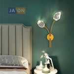 Applique Murale Design Cristaux Cuivre Pierre Chambre