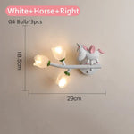 Applique Murale Design Enfantin Lapin Lumineux Cheval Blanc À Droite / 3 Température De Couleur