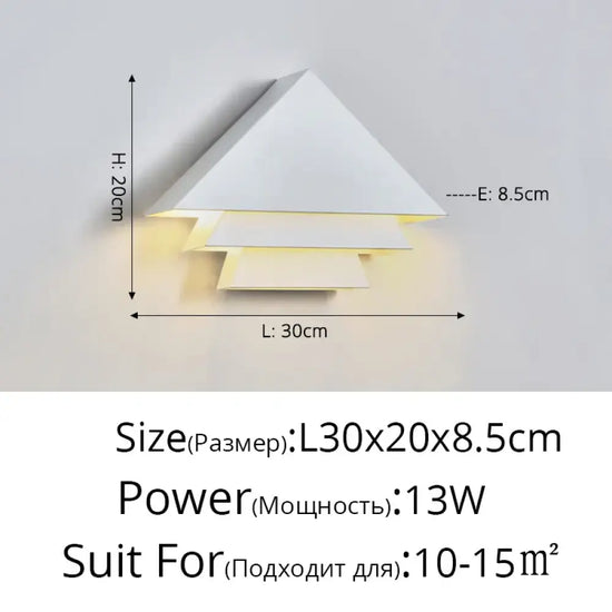 Applique Murale Design Minimaliste Élégant Lumineux Moderne B Blanc 30X20Cm / Froid Pas De