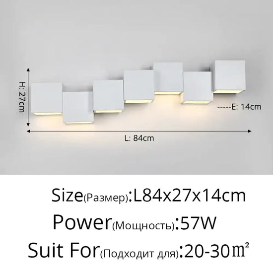 Applique Murale Design Minimaliste Élégant Lumineux Moderne C Blanc 7Têtes / Luminosité