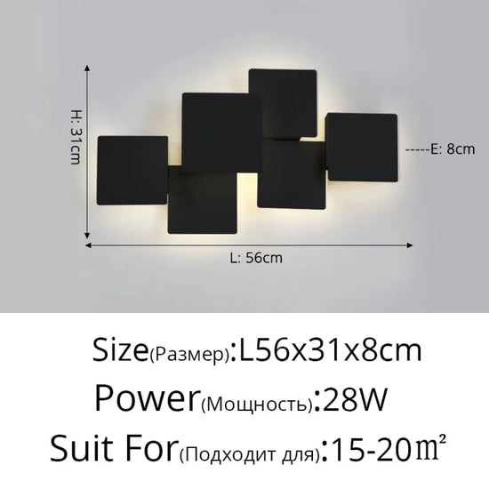 Applique Murale Design Minimaliste Élégant Lumineux Moderne Chambre