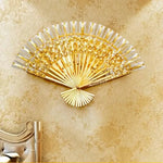 Applique Murale En Cristal Design Lumineux Éventail Inox. Applique Chambre
