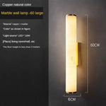 Applique Murale En Marbre Et Cuivre Sophistiquée Luminaire. Doré-60Cm / Blanc Chaud (2700-3500K)