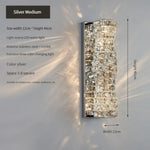 Applique Murale K9 Luxueuse Brillance Contemporaine. 46Cm-Argent / 3 Couleurs Changeables Chambre