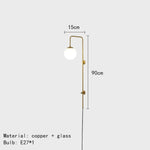 Applique Murale Laiton Design Contemporain Chic. 90Cm / Lumière Chaude 3000K Chambre