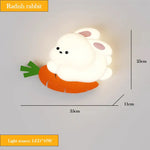 Applique Murale Lapin Déco Tendance Scandinave Lapin Radis / 3 Températures De Couleur Chambre