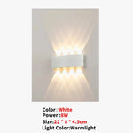 Applique Murale Led Aluminium Design Contemporain Élégant Chambre