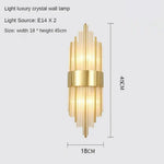 Applique Murale Led Cristalline Scandinave Luxueuse Doré 45X18Cm / 3 Lumières De Couleur Chambre
