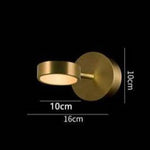 Applique Murale Led Cylindrique Dorée Élégante C / Froide Chambre
