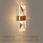 Applique Murale Led Design Contemporain Élégant 3Color-Géométrie-Or Chambre