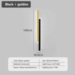 Applique Murale Led Design Contemporain Lumineux. Or Noir 60 Cm / Blanc Chaud Chambre