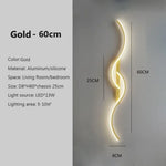Applique Murale Led Design Contemporain Lumineux. Or60Cm / Blanc Tricolore Chambre