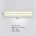 Applique Murale Led Design Contemporain Moderne. 80Cm-Blanc / Lumière Blanche Chambre