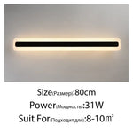 Applique Murale Led Design Élégant Moderne Noir L80Cm 31W / Blanc Chaud (2700-3500K) Chambre