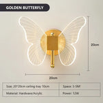 Applique Murale Led Design Lumineux Papillon. Butterfly / Warm White Chambre