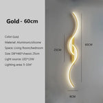 Applique Murale Led Design Minimaliste Chic. Or60Cm / Blanc Tricolore Chambre