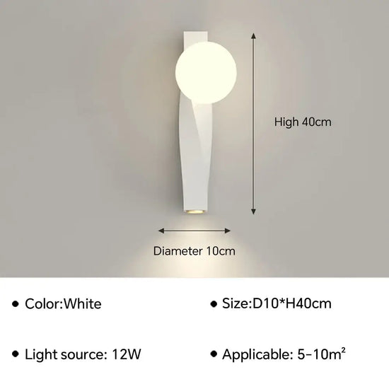 Applique Murale Led Design Minimaliste Élégant Chambre