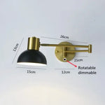 Applique Murale Led Design Pliable Modulable Ajustable Wd180-1-Or Noir / Rotatif À Intensité