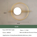 Applique Murale Led Dorée Élégante Décorative. E Or / 220V Chine | 9W Blanc Chaud Chambre