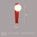 Applique Murale Led Élégante Design Contemporain 40Cm-Rouge / 3 Modifiable Chambre