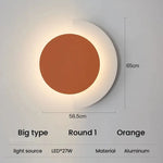 Applique Murale Led Élégante Design Contemporain R1 Orange Grand / Blanc Chaud (2700-3500K) Chambre