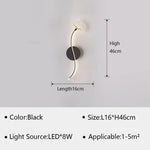 Applique Murale Led Élégante Design Lumineux C Noir / Tricolore Applique Chambre