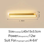Applique Murale Led Élégante Design Lumineux Intérieur Or 40Cm 12W / Blanc Froid Pas De