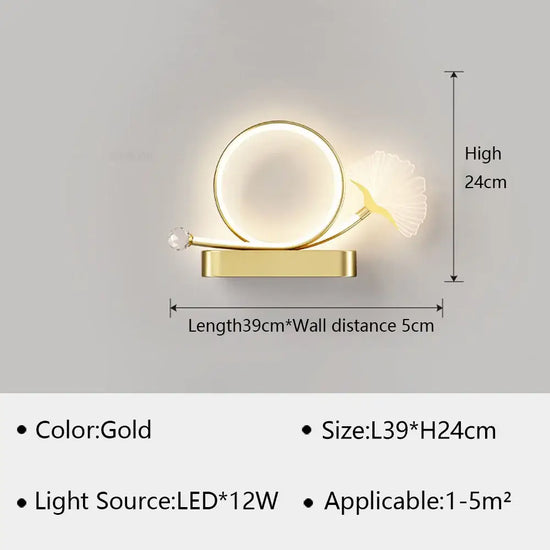 Applique Murale Led Élégante Design Lumineux Or B / Tricolore Applique Chambre