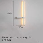 Applique Murale Led Élégante Et Contemporaine B-122Cm-Blanc / 3000K Chambre