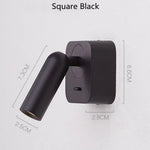 Applique Murale Led Élégante Minimaliste Design. C-Noir / Lumière Chaude 3000K Chambre