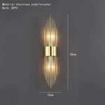 Applique Murale Led Élégante Transparente Luxueuse. A-Or-35Cm / Blanc Froid (5 500-7 000 K). Chambre