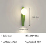 Applique Murale Led Épurée Minimaliste Scandinave C- 30Cm Vert / Lumière Tricolore Chambre