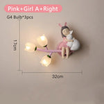 Applique Murale Led G4 Chambre Enfant Design Fille Rose À Droite / 3 Température De Couleur Applique