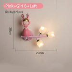 Applique Murale Led G4 Chambre Enfant Design Fille Rose B Gauche / 3 Température De Couleur Applique