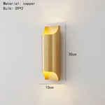 Applique Murale Led Laiton Élégante Contemporaine. Grand-Or / Lumière Naturelle 4000K Chambre