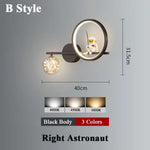 Applique Murale Led Lunaire Cosmos Enfance B Stylt Noir Droite / Lumière Tricolore Chambre