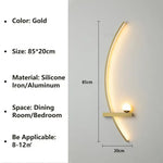 Applique Murale Led Moderne Et Élégante Or Gauche 85Cm / Gradation Continue (Rc) Chambre