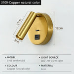 Applique Murale Led Pliable Élégante Minimaliste 3109-Copper Color Chambre