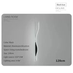 Applique Murale Led Spectaculaire Design Lumineux Élégant Black Length120Cm / Cool White Chambre