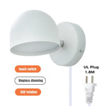 Applique Murale Led Tactile Moderne Design Multifonction Prise Ul Blanche / Lumière Chaude 3000K