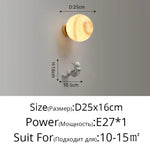 Applique Murale Lune Nordique Scandinave Cuivrée. Mars D25X16Cm / Blanc Froid (5 500-7 000 K).