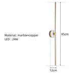 Applique Murale Minimaliste Design Élégant Chic. 95Cm-Marbre Blanc / Lumière Chaude Chambre