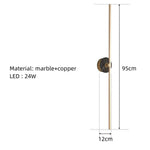 Applique Murale Minimaliste Design Élégant Chic. 95Cm-Marbre Noir / Lumière Chaude Chambre