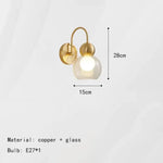 Applique Murale Moderne Lumineux Cuivre Élégant Intérieur Verre A-Gold-Clear / Lumière Blanche