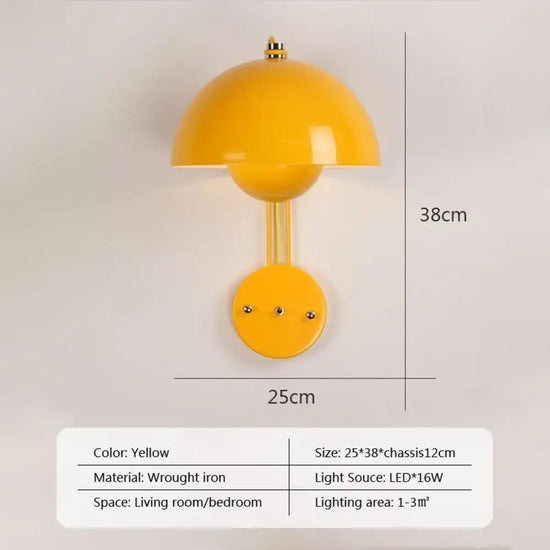 Applique Murale Nordique Élégante Design Minimaliste. Wl597 Jaune / Blanc Froid Chambre