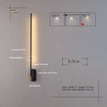 Applique Murale Nordique Élégante Minimaliste Lumière Noir - Or 70Cm / Lumière Blanche Applique