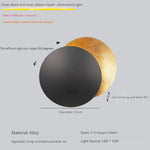 Applique Murale Nordique Lune Design Élégant Minimaliste Laiton Noir-25Cm / Blanc Chaud