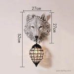 Applique Murale Résine Loup Déco Rustique Chic. Chambre