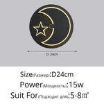 Applique Murale Scandinave Lumineuse Minimaliste. Noir Style E 15W / 3 Couleurs Pas De