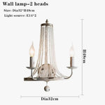 Applique Murale Suspendue Vintage Cristaux Lumineux Élégants Chambre